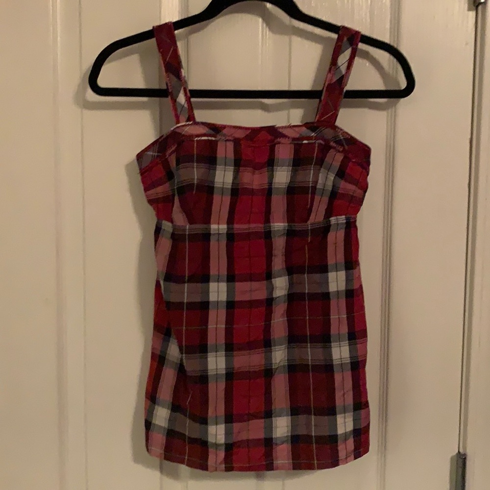 NWT American Outfitters Red/Black Plaid Tank Top